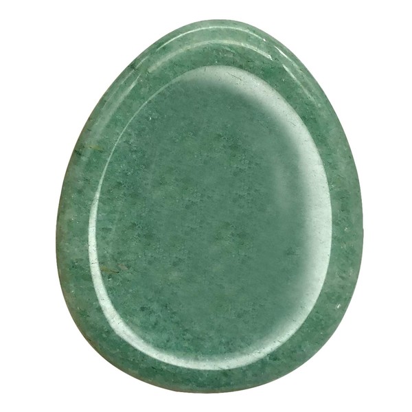 Fekuar Natural Green Aventurine Crystal Thumb Worry Stone, Hand Carved Healing Crystal Teardrop Pocket Stones for Anxiety Stress Relief Meditation