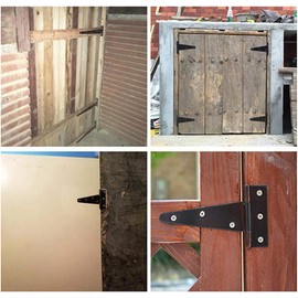 Cabilock Kitchen Cabinet Hinges Cabinet Hinge 2pcs Heavy Duty T Hinges Barn Door Hinges T Strap Gate Hinges for Wooden Fences Decorative Classic Hinges Black 4 Inches Black Hinges Black Door Hinges