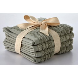 SKL Home CloudSoft Cotton Luxury 4-Piece Washcloth Set, Sage