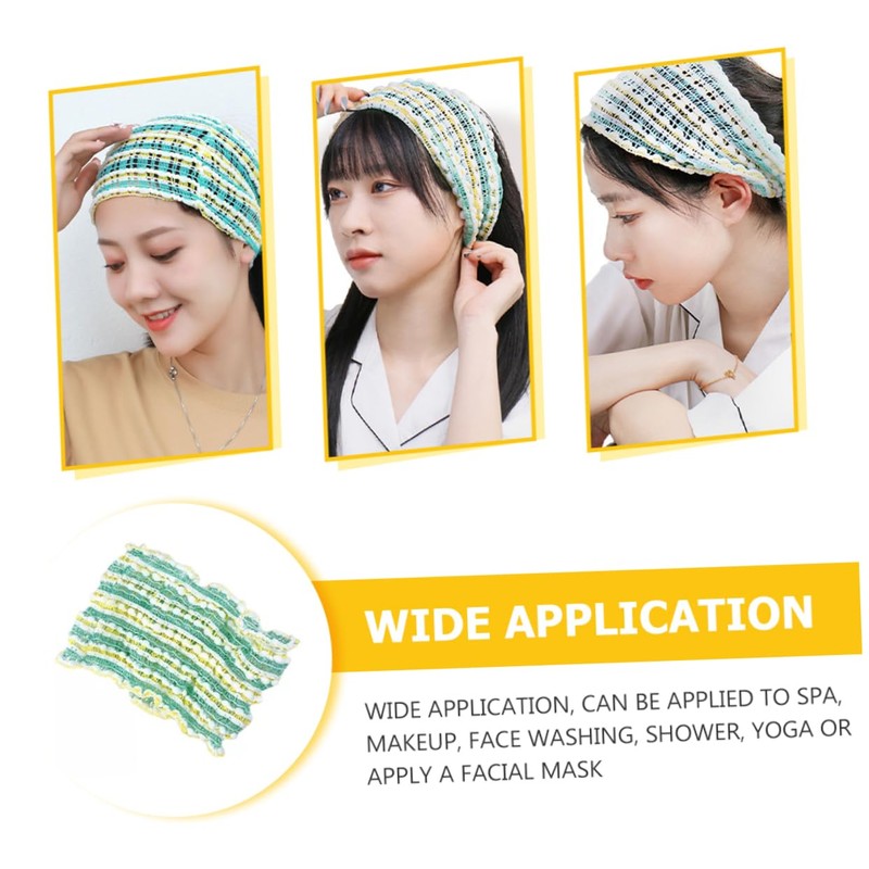 Mikinona 2pcs Elastic Hairband for Makeup Yoga Comfortable Face Washing