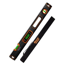 Mecurate 24-Inch Digital Level, Professional Smart Precision Torpedo Level Tool, Bright LCD Display, Audible Alerts, Magnetic Bottom, Dust Water Resistant, with Carrying Case
