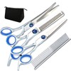 Kit Profesional de Tijeras de Peluquería Canina con Tornillos Ajustables,
