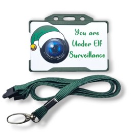 Elf Surveillance Novelty ID Card & Lanyard - Elf Camera - Christmas Accessories - Santa Accessories