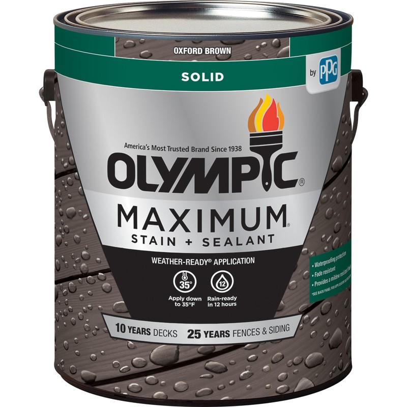 Olympic Maximum 1 gal. SC-1058 Oxford Brown Solid Color Exterior