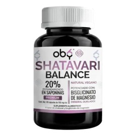 Shatavari 1400 Saponinas Magnesio Bis Glicinato Suplemento Alimenticio Mujer Balance Femenino Extracto Estandarizado Vitaminas Oby Cápsulas