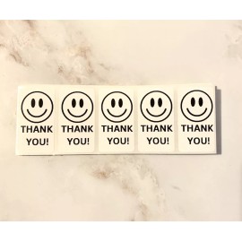 Doordash 40 Pcs thank you stickers Smiley Face Smile White Small Business Packaging Diy
