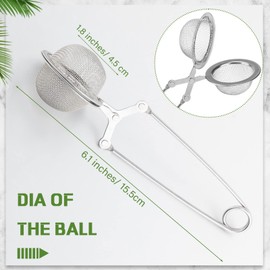 Yinder 36 Pcs Snap Tea Infuser Steeper Strainers for Loose Tea Filter Holder Tong Pincer Steeper Metal Stainless Steel Mesh Ball with Handle Reusable