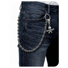 Skull Pants Chain Belt Jeans Chains Punk Hip Hop Pocket Chains Biker Trousers Goth Clothing Accessories for Men Women