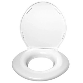 Big John Original Toilet Seat w Cover (White) - 1W, capacity of over 1,200 pound