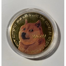 New Dogecoin Crypto Commemorative Coin in Protective Plastic Case