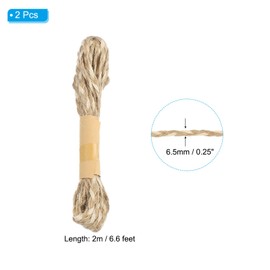 PATIKIL 6.6 Feet Burlap Ribbon for Crafts, 2 Rolls Jute Ribbons Lace Craft Ribbon Natural Jute Rope Twine String for Gift Wrapping Wedding Home Decor, Style 2