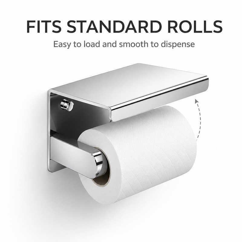 Stainless Steel Paper Towel Holder for Kitchen – Wall-Mounted Roll