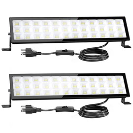 Onforu LED Shop Lights,100W 14000lm Ultra Bright LED Work Lights with Plug,6500K Daylight White Garage Light,IP66 Waterproof Lighting for Garage Warehouses Workshop(2 Pack)