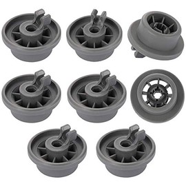 Aspares Lower Basket Wheel for Bosch, NEFF and Siemens Dishwasher Basket (Set of 8 Pieces)
