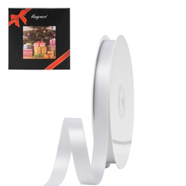 LIUYAXI White Satin Ribbon, Double Faced 1/2" X Continuous 25 Yards Ribbons Perfect for Gift Wrapping Bows Bouquet Wedding Craft and More