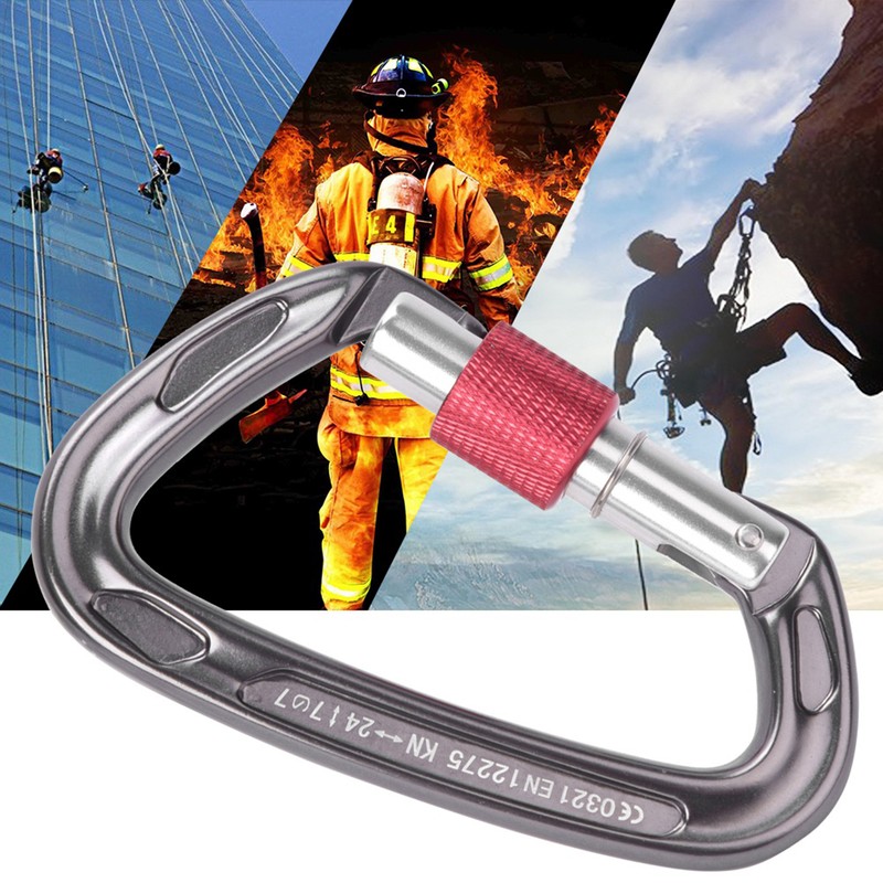 7075 Aviation Aluminum Master Lock Carabiner D Ring Safety Buckle