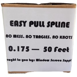 Generic Window Screen Spline, 0.175"" x 50' Replacement Round Black Window Screen Retainer Spline, Window Screen Repair, Easy Pull Spline