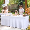 6 Packs White Spandex Table Clothes for 8 Foot Rectangle