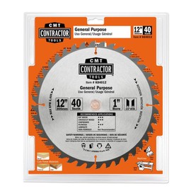 CMT K04008 ITK Contractor Finishing Saw Blade, 8-8-1/4 x 40 Teeth, 10° ATB with 5/8-Inch<> bore