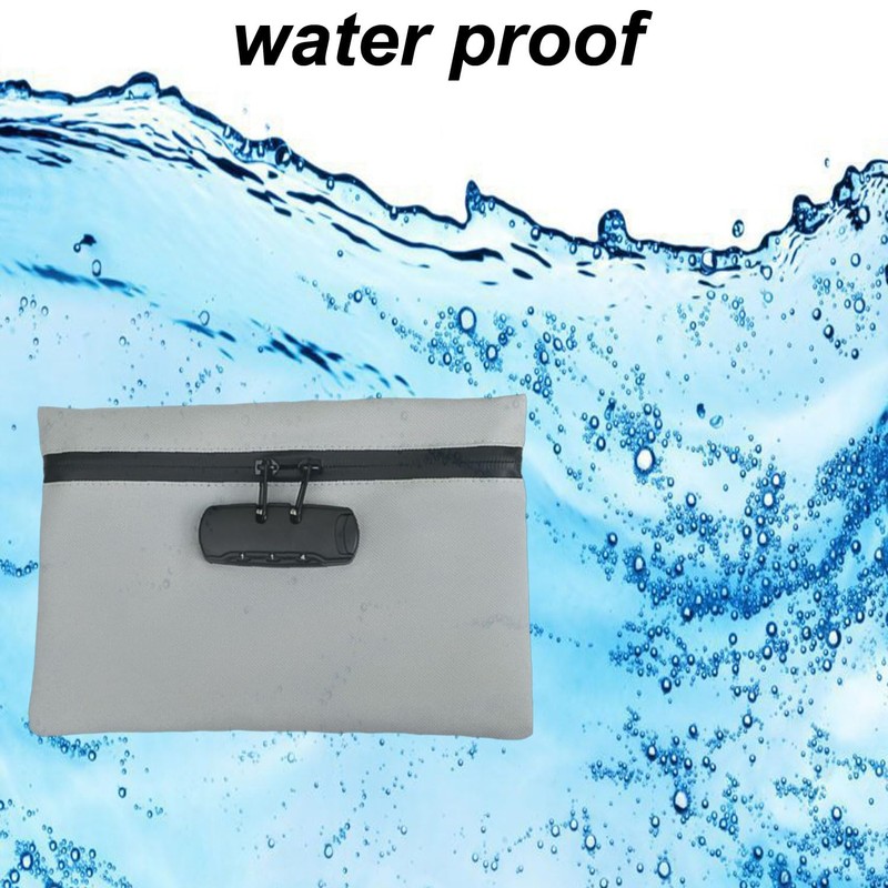 Fireproof and Waterproof Bag with Lock, Wallet with Lock, Odourproof