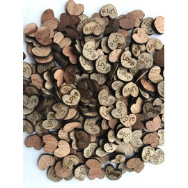 NIGHT-GRING 200pcs Rustic Wooden Love Heart Wedding Table Scatter Decoration Crafts Children's DIY Manual Patch