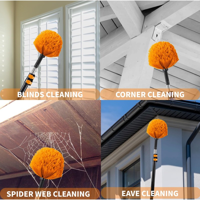 3 Pack Screw on Webster Cobweb Duster Head for Pole,Spider