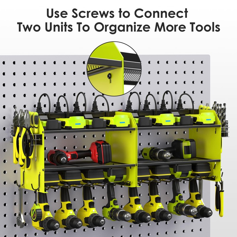 CCCEI Modular Power Tool Organizer Wall Mount Charging Station, Green