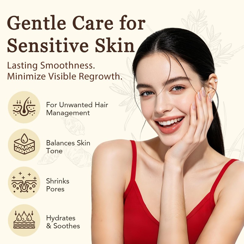 2-Step Facial Depilatory Kit, Depilatory Cream & Cyperus Serum