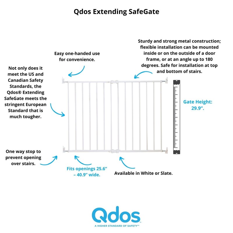 Qdos Safety Extending SafeGate Baby Gate - Meets Tougher European