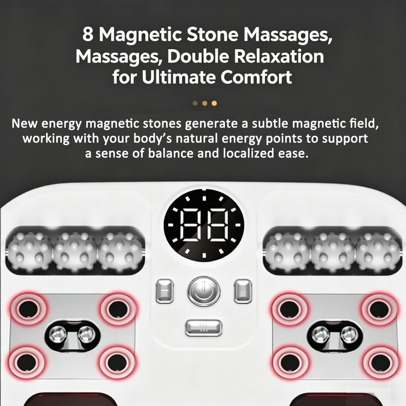 Electric Foot Massager – Up-Down Vibration & Heat Therapy White