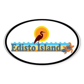 CafePress Edisto Island SC Beach Design Oval Sticker Oval Car Bumper Sticker