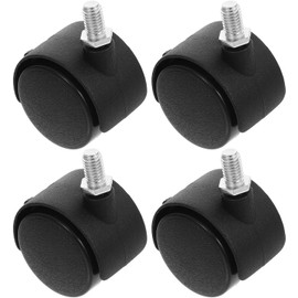 4 Piezas Ruedas Giratorias de Oficina M8*13mm PP Negras para Silla