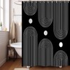 ALINK Shower Curtain, Boho Minimalist Mid Century Modern Arch Geometric