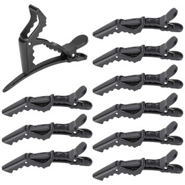 10 Pack Alligator Hair Clips for Styling Sectioning, Non-slip Grip Clips for Hair Cutting,Women Professional Plastic Salon Hairclip with Wide Teeth & Double-Hinged Design