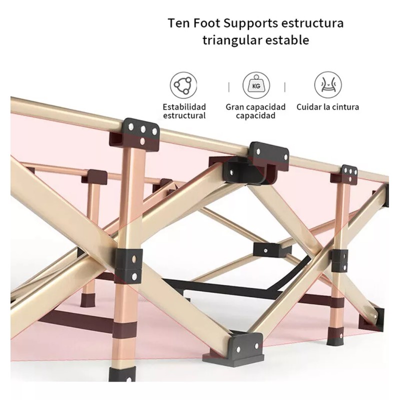 KYE Catre Camastro Plegable Colchoneta Kye Soporte 200kg 190x71x37cm Color