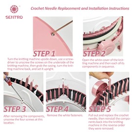 10 Pcs Pink SENTRO Knitting Machine Needles Replacement Knitting Loom Machine Crochet Adapter Hanging Needle