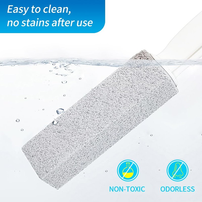 4TH Pumice Stone for Toilet Bowl Cleaning,Pumice Stick with Handle,Cleans