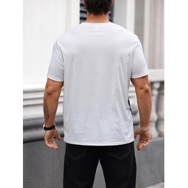 SOLY HUX Men's Graphic Short Sleeve Tee Crew Neck Letter Print T Shirts Summer Tops White Graphic M