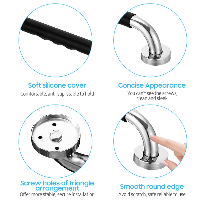 19.6 Inch Anti-Slip Shower Grab Bar Handle Stainless Steel Bathroom