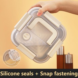 PiaoRong Container for Household Use or Kitchen Use of Precious Metal | Stainless Steel Food Storage Container | Silicone | Leak Proof