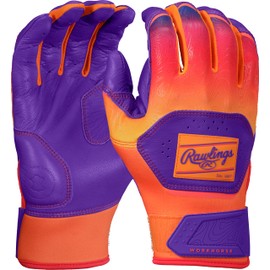 Rawlings | Workhorse Baseball Batting Gloves | Funburst | Purple/Orange | Adult XL
