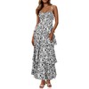 Fisoew Womens Floral Maxi Dresses Spaghetti Strap Casual Sleeveless Ruffle