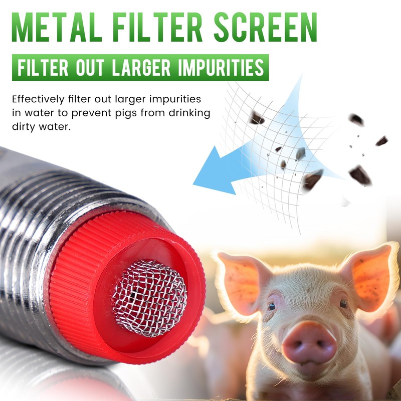 HHNIULI Automatic Pig Nipple Waterer Set with Brass Tank Connectors