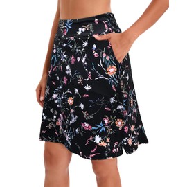 Jhsnjnr Womens Tennis Skirt Knee Length Golf Skort with Pockets Workout Athletic Skirts