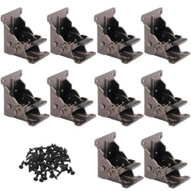 10 Pack Folding Leg Brackets, Folding Table Leg Bracket, Self-Locking Hinge, Foldable Support Bracket with Screws for DIY Tables, Beds, Folding Workbenches, by GENHAKON