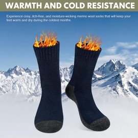 Beaulov 4 Pairs Thermal Socks for Men Thick Merino Wool Socks Warm Winter Work Socks Super Soft Causal Socks Mens Premium Hiking Walking Trekking Socks