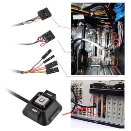 Interruptor de la PC de Escritorio, Caja de la PC de Escritorio Interruptor Puertos USB Dobles Botón de reinicio de alimentación Puerto de micrófono de Audio