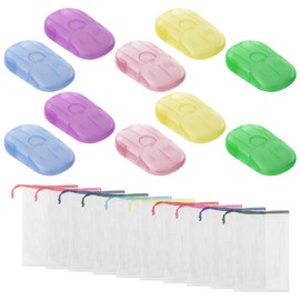 EOWVISN 10 Pieces Of Colorful Soap Dishes, 10 Pieces Of Foaming Nets, Multiple Color Options, Creative Mini Design, Provide Convenient Storage, Suitable For Bathroom, Home, Personal And Travel Use.