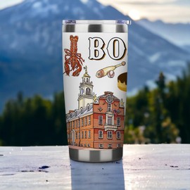 Pininerr City Tumbler for City Lover,20oz Double Wall Vacuum Insulated Stainless Steel Coffee Cups (Boston)