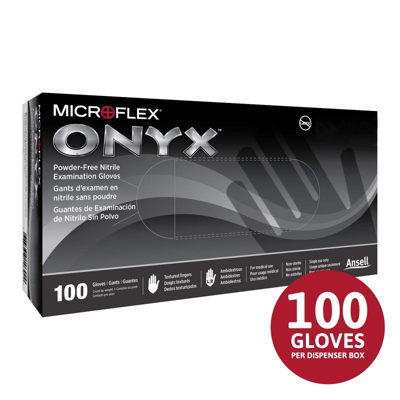 Microflex N641 Small Onyx Nitrile Gloves
